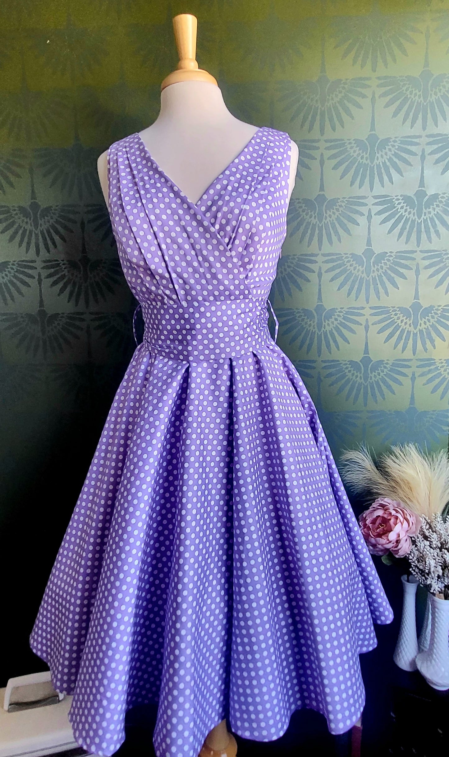 Julie Polka Dot Dress - Lavender
