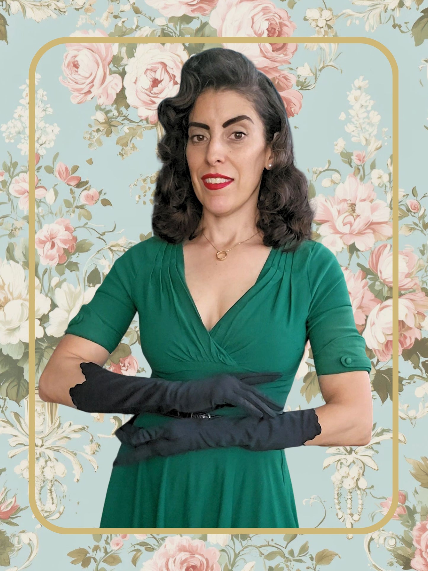 Vintage Long Black Nylon Gloves