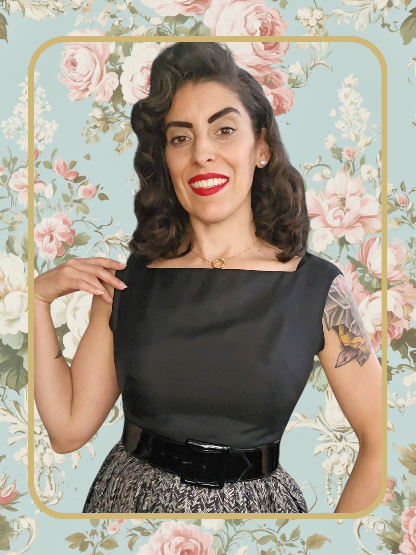 Vintage Color Block Dress & Bolero Set