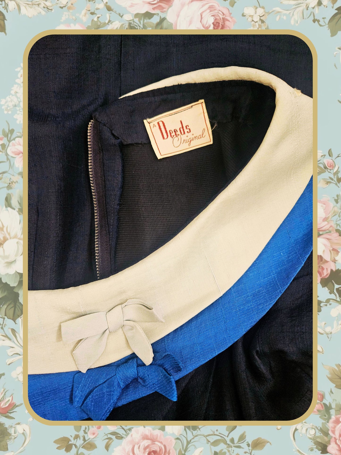 Vintage Navy Silk Wiggle Dress