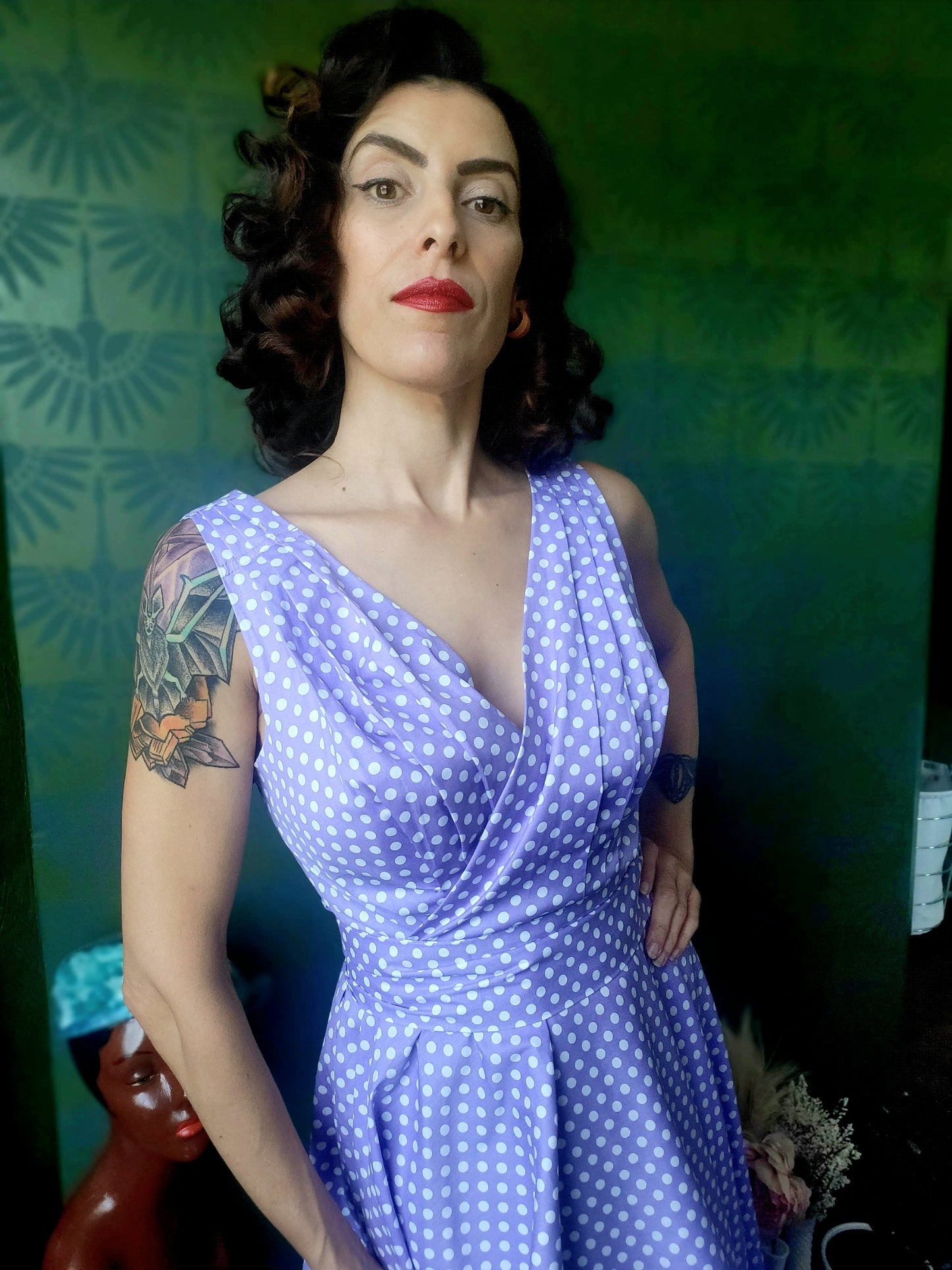 Julie Polka Dot Dress - Lavender