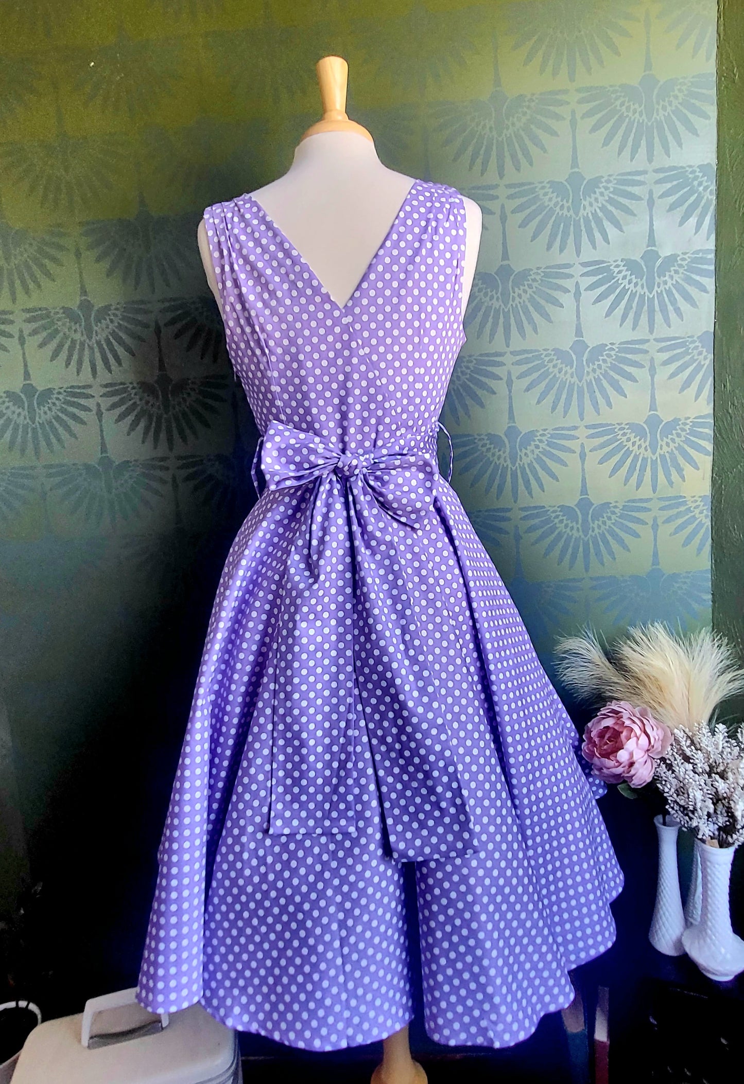 Julie Polka Dot Dress - Lavender