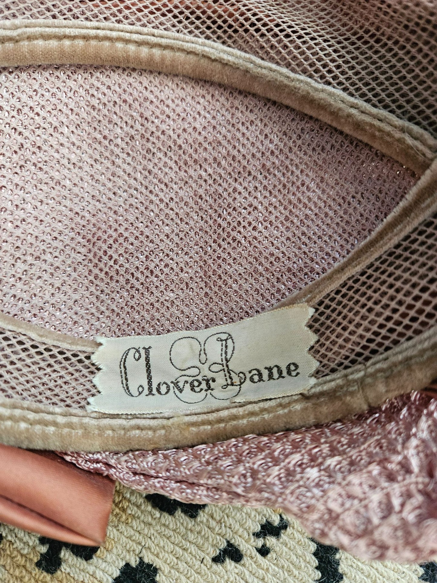 Vintage Mauve Bow Half Hat