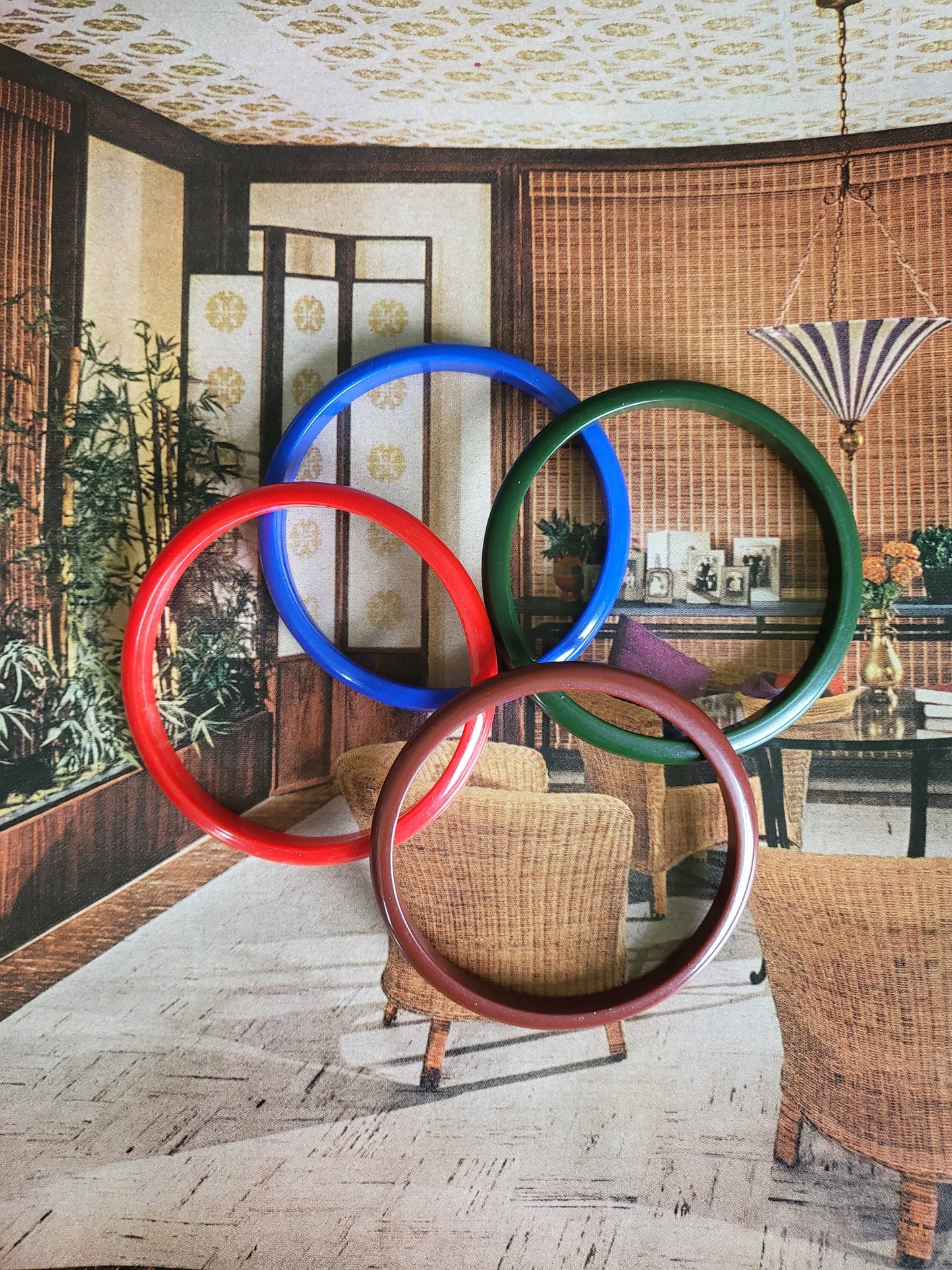 SOLD - Vintage Bangle Set - Multi-colored (Set 4)