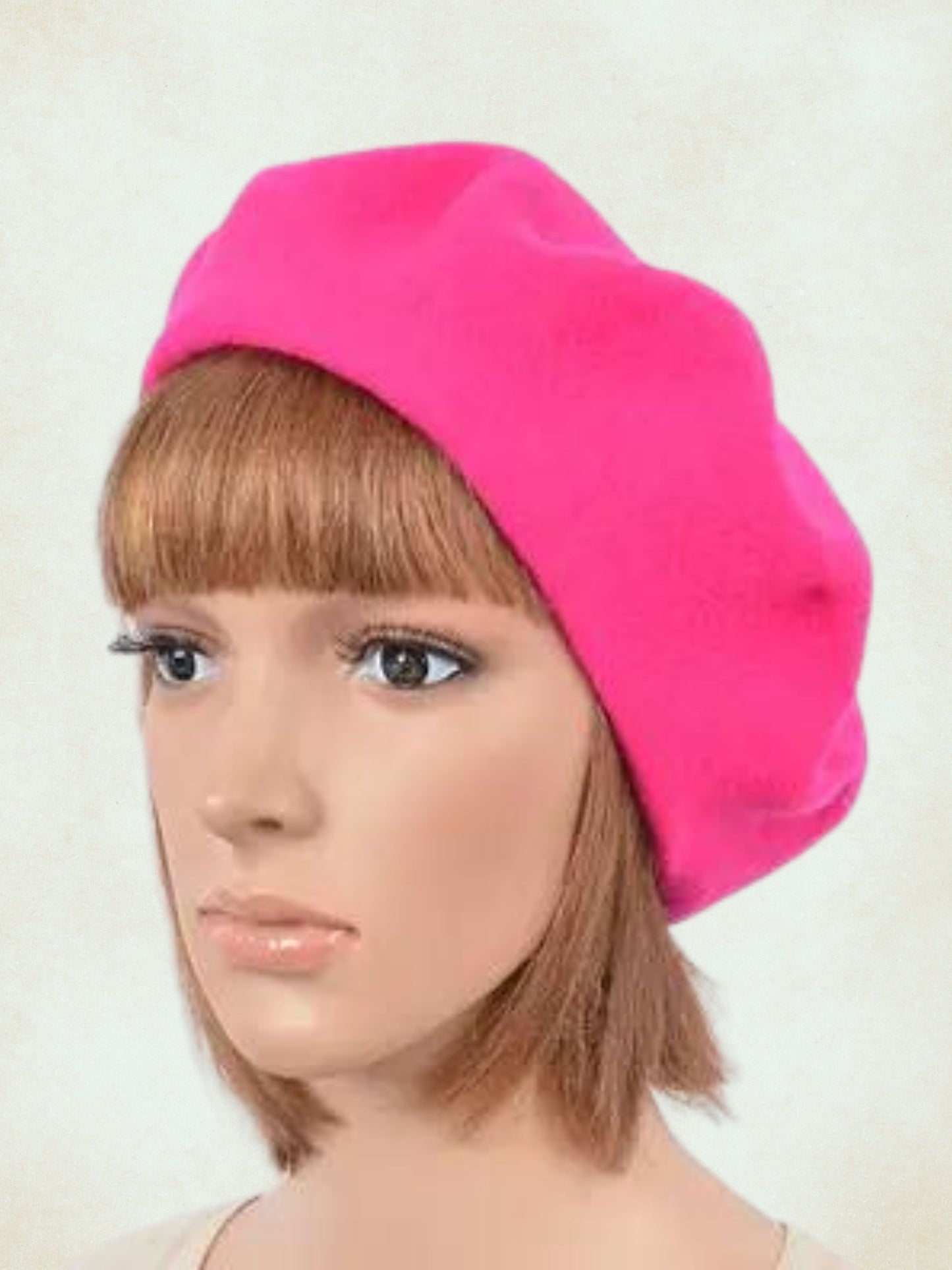 HAT1010 - Vintage Style Beret (Fuschia)