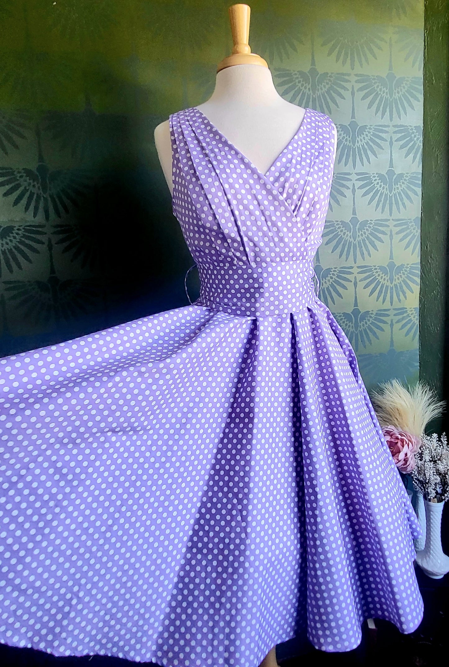 Julie Polka Dot Dress - Lavender