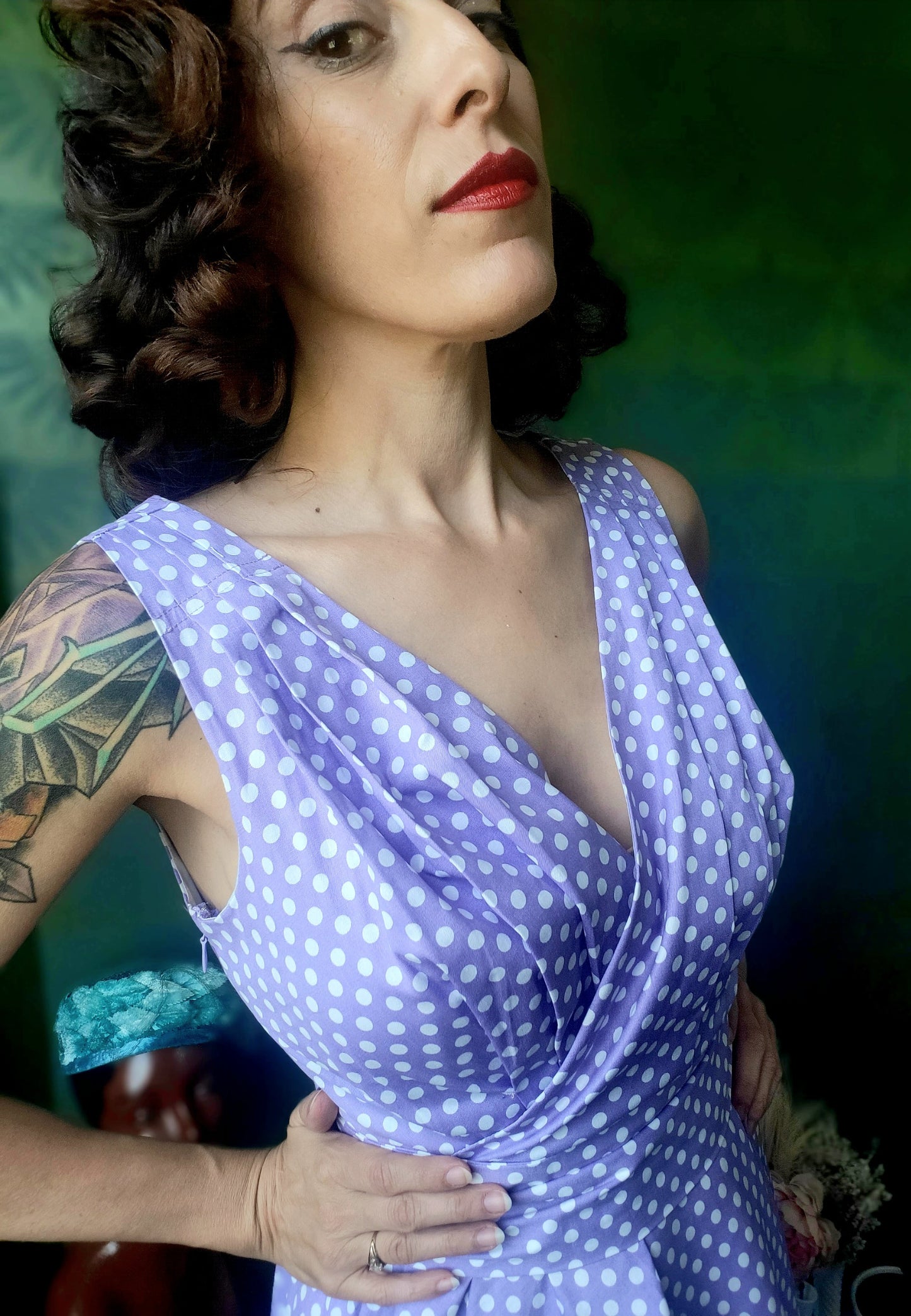 Julie Polka Dot Dress - Lavender