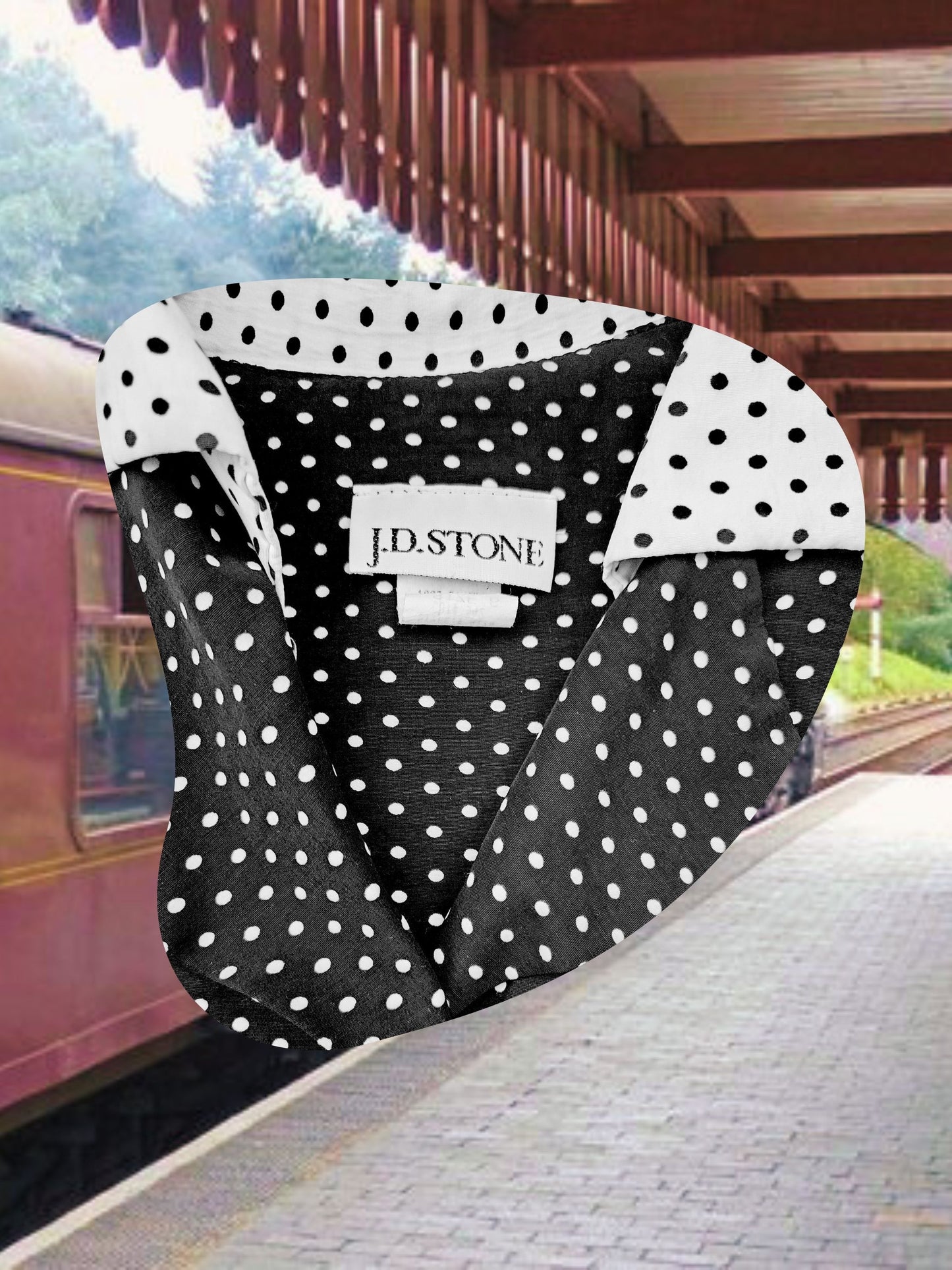 SOLD - Vintage 1980's "J.D. Stone" Polka Dot 1940's Style Dress