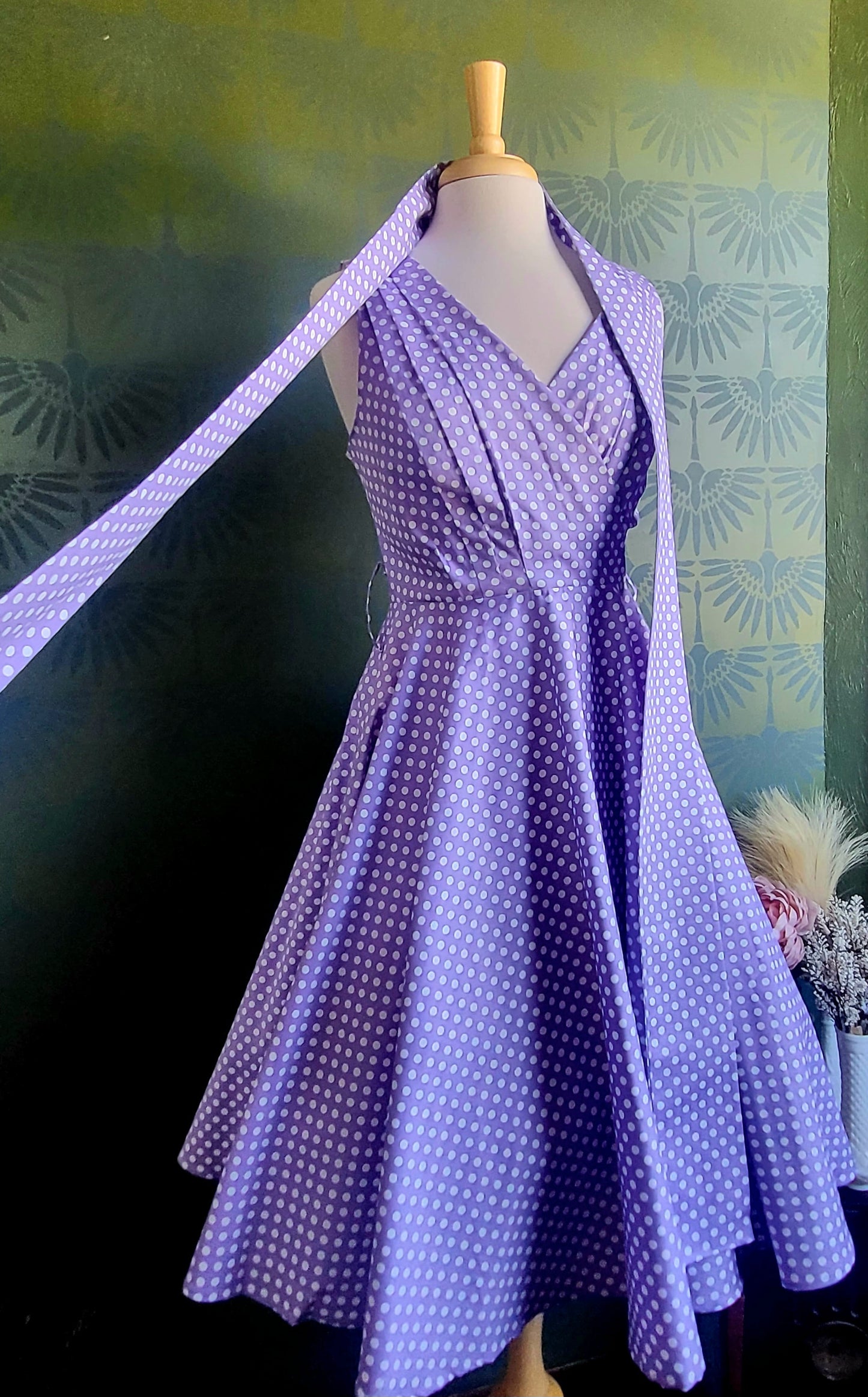 Julie Polka Dot Dress - Lavender