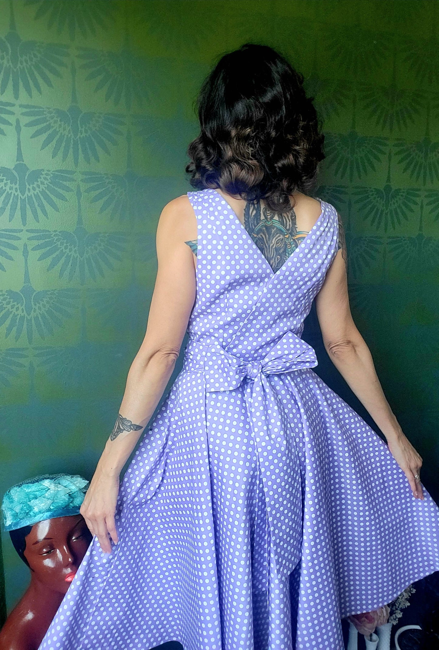 Julie Polka Dot Dress - Lavender