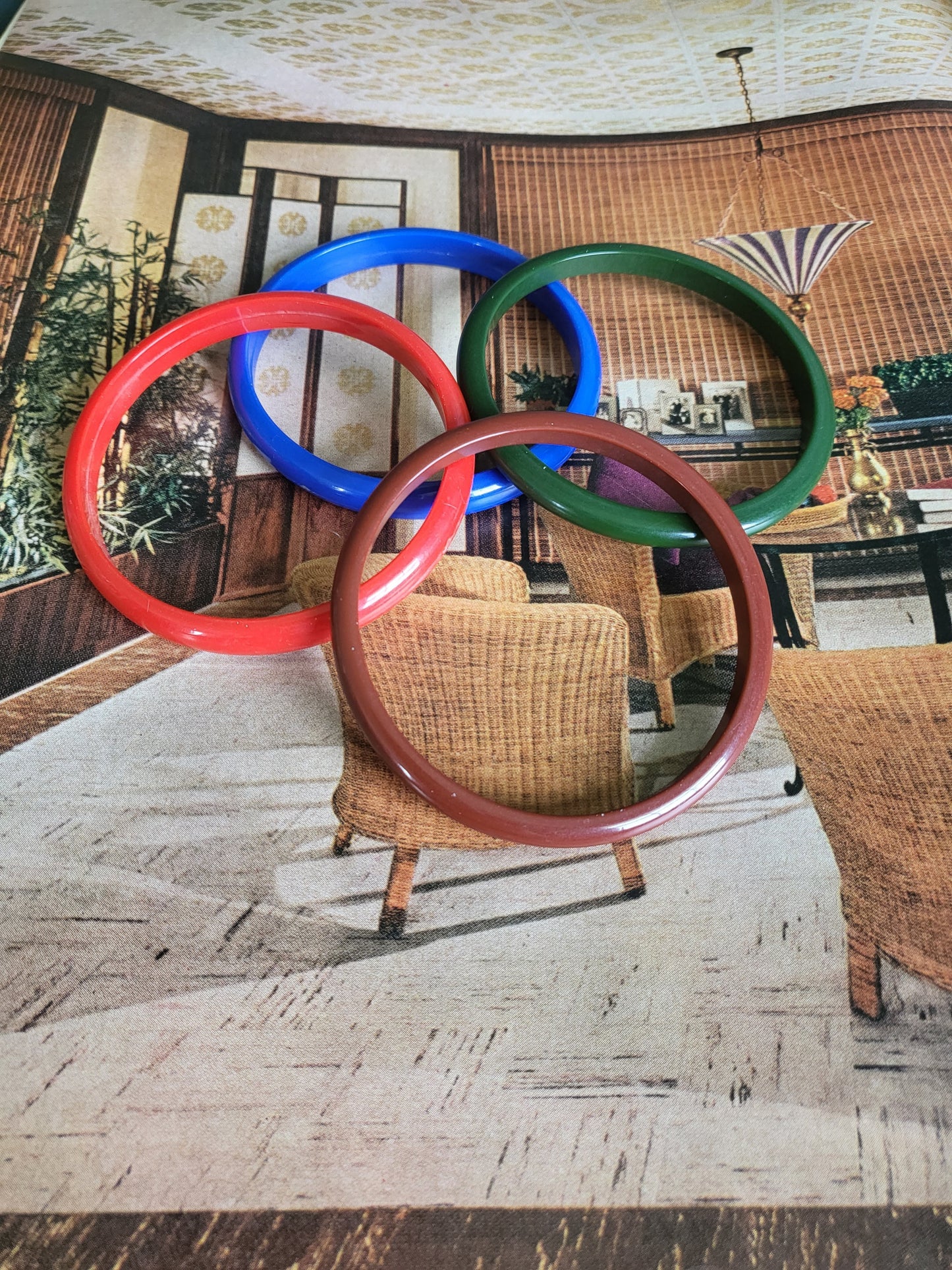 SOLD - Vintage Bangle Set - Multi-colored (Set 4)