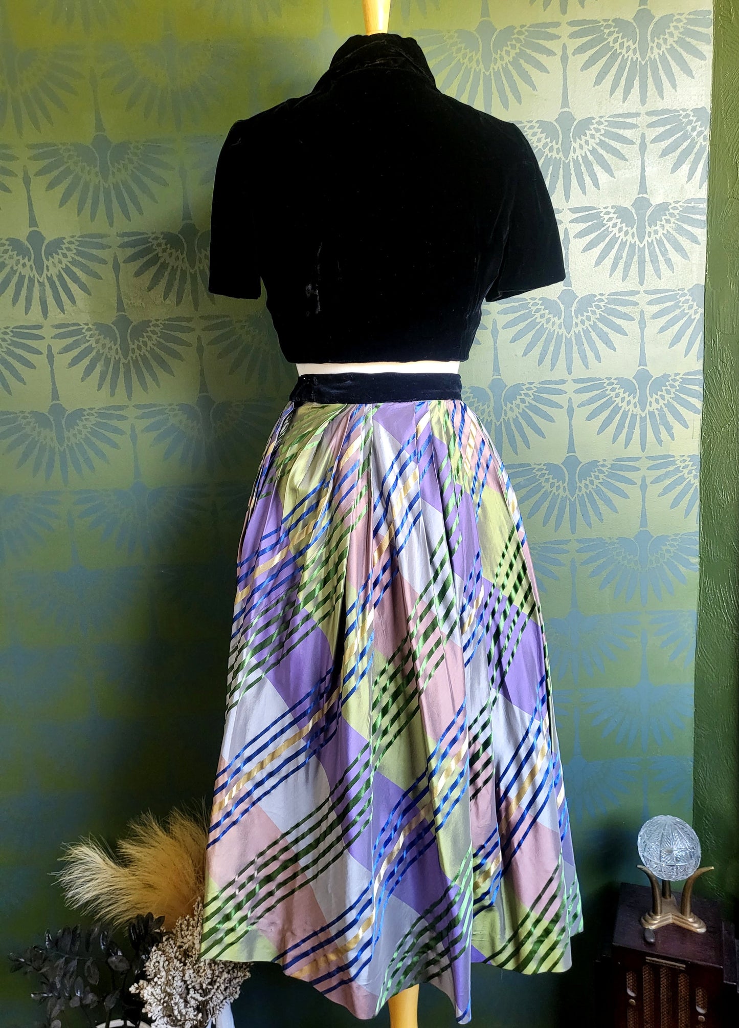 Vintage 1950's Jo Collins Full Skirt and Velvet Bolero Set