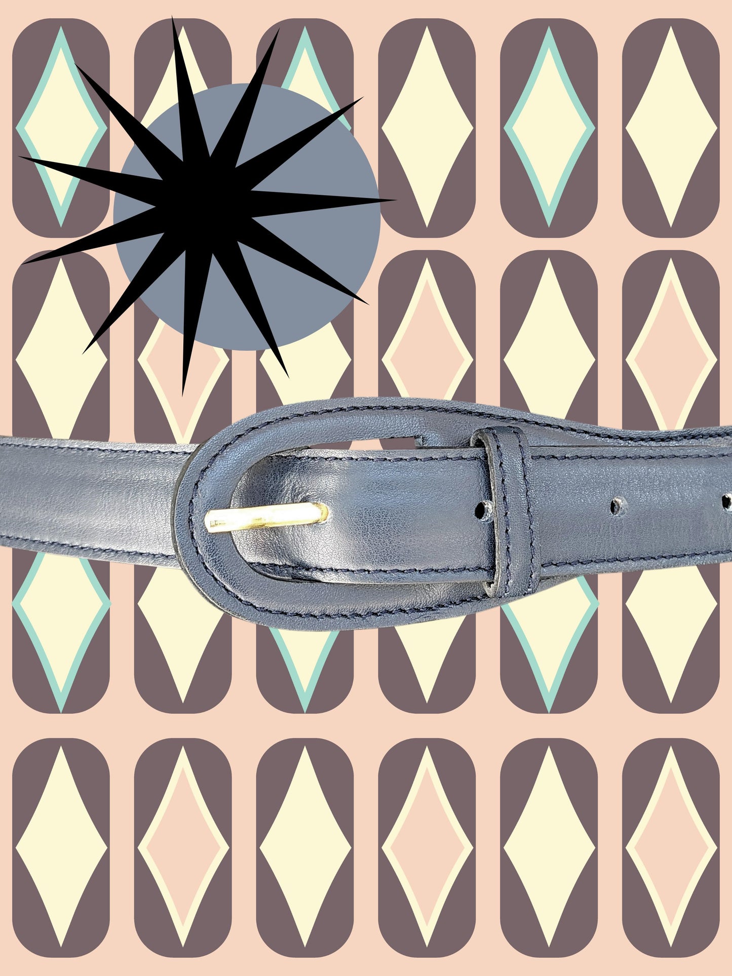 SOLD - Vintage "Casa Lopez" Bluish Gray Leather Belt