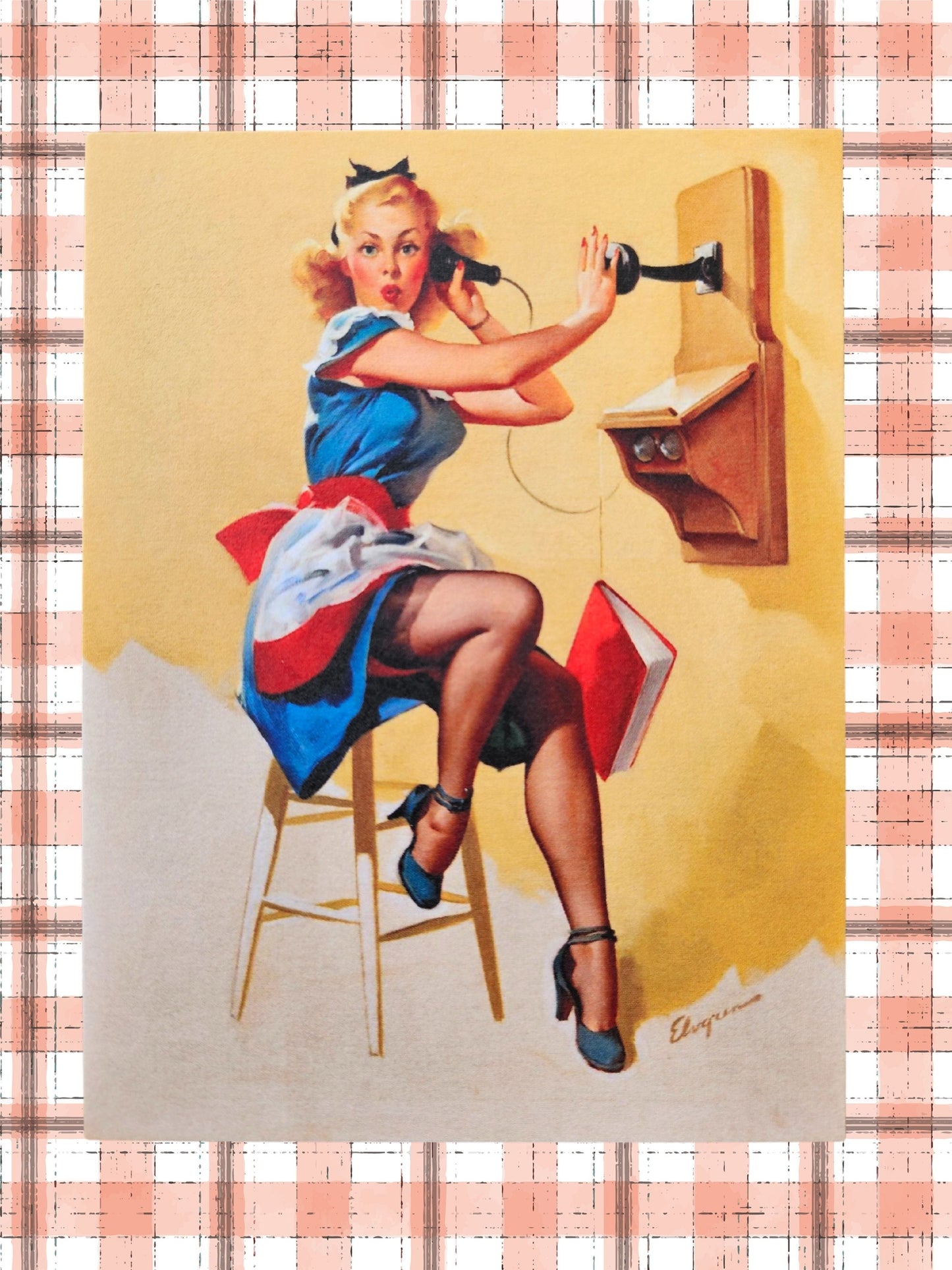 SOLD - Vintage Handkerchief Pinup Card