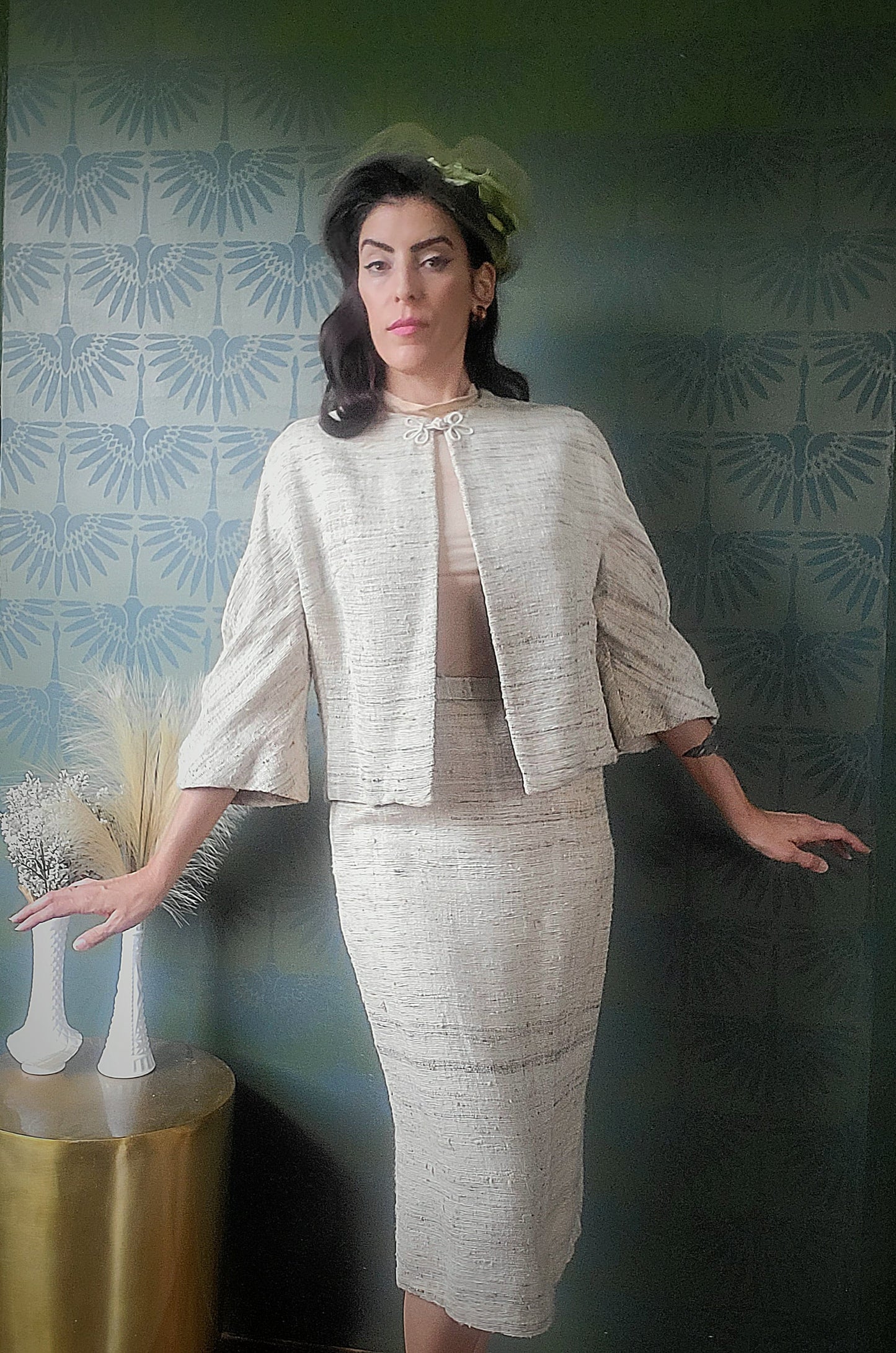 STYLE 8003 -  Vintage 1960's Lilli Ann Woven Silk Suit