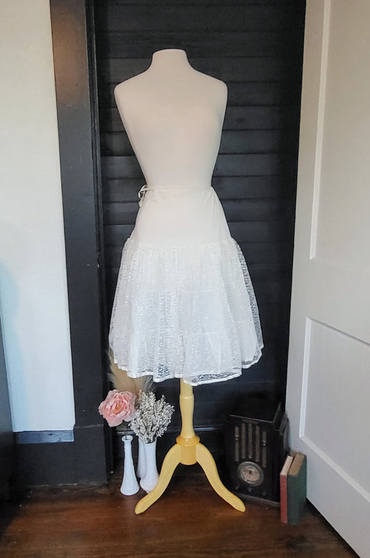 SOLD - Vintage Lace Petticoat-White