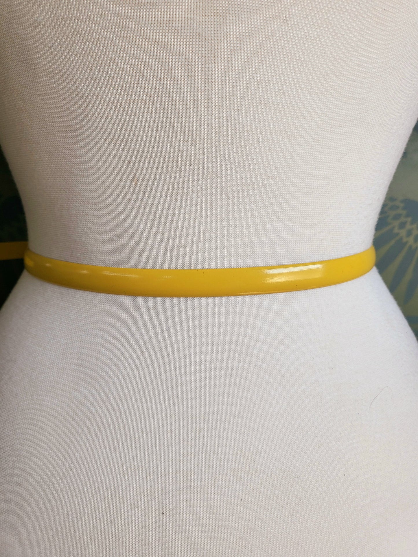 Vintage Yellow Belt with White Buckle