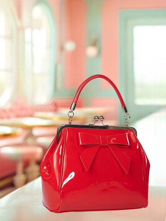 STYLE 2024 - Vintage Style Handbag with Bow (Red)