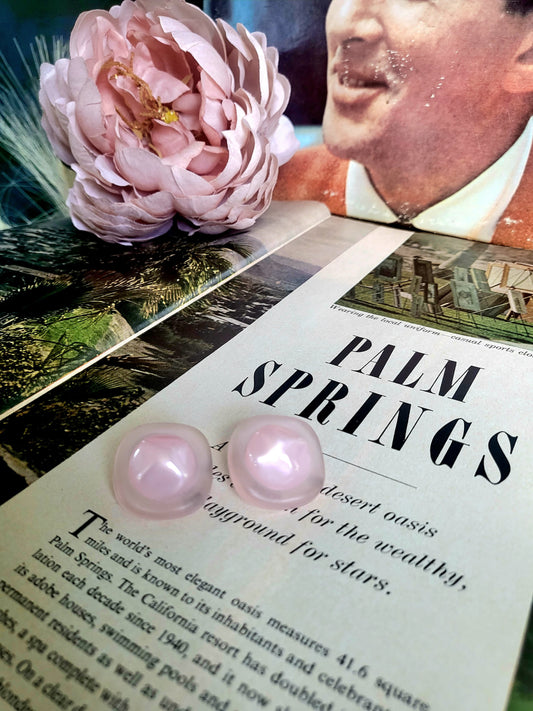 Vintage Bubble Gum Pink Studs (Pierced)