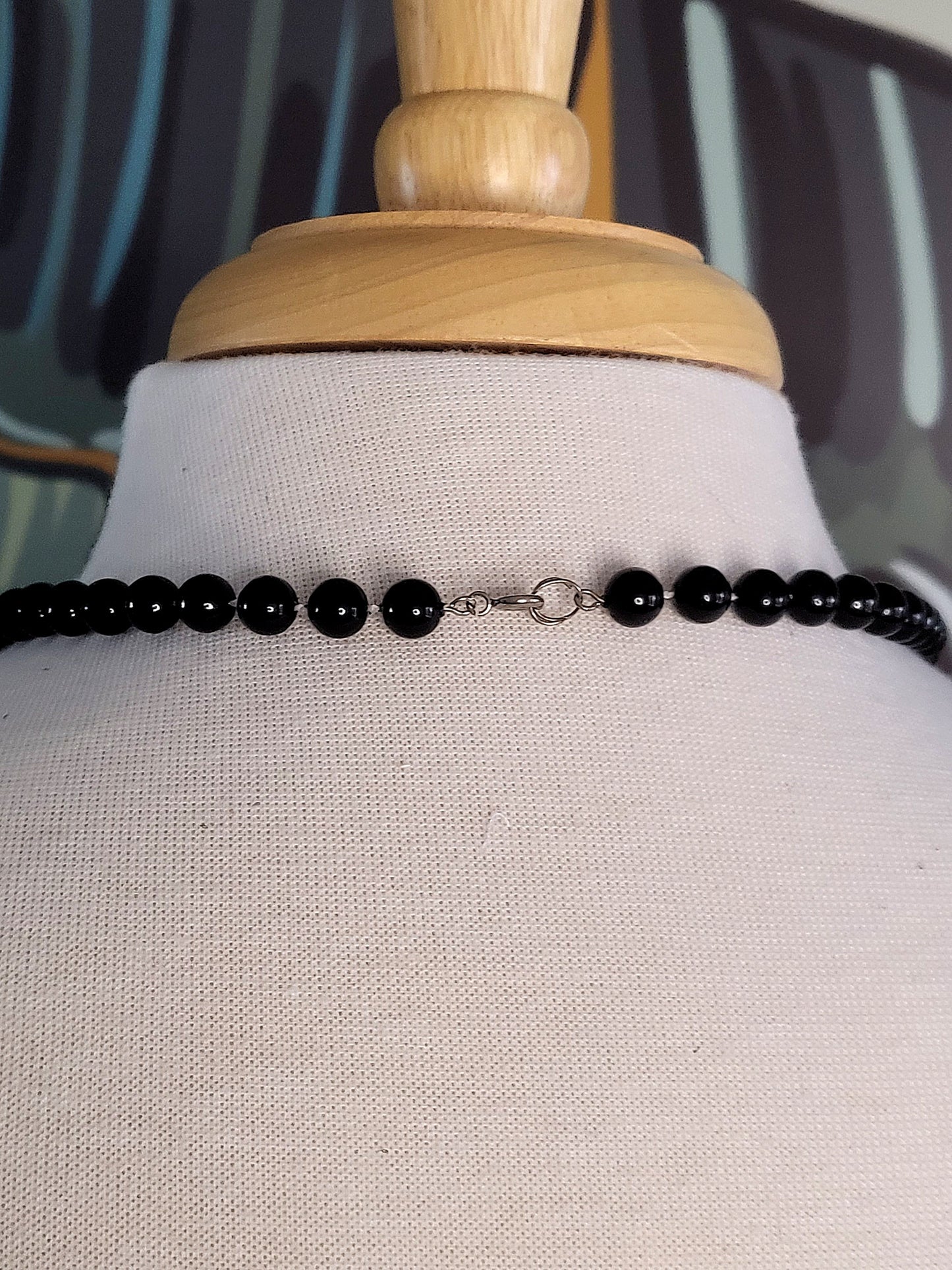 Vintage Black Beaded Necklace