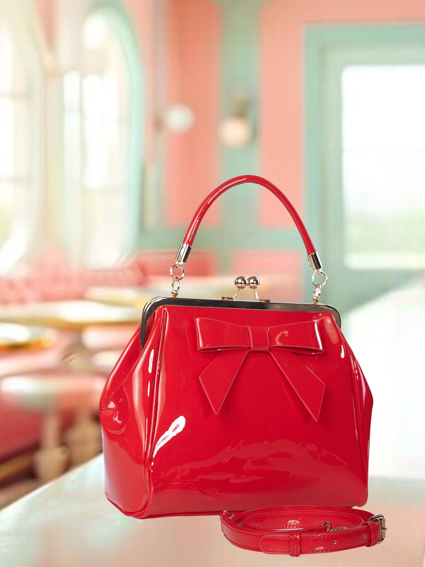 STYLE 2024 - Vintage Style Handbag with Bow (Red)