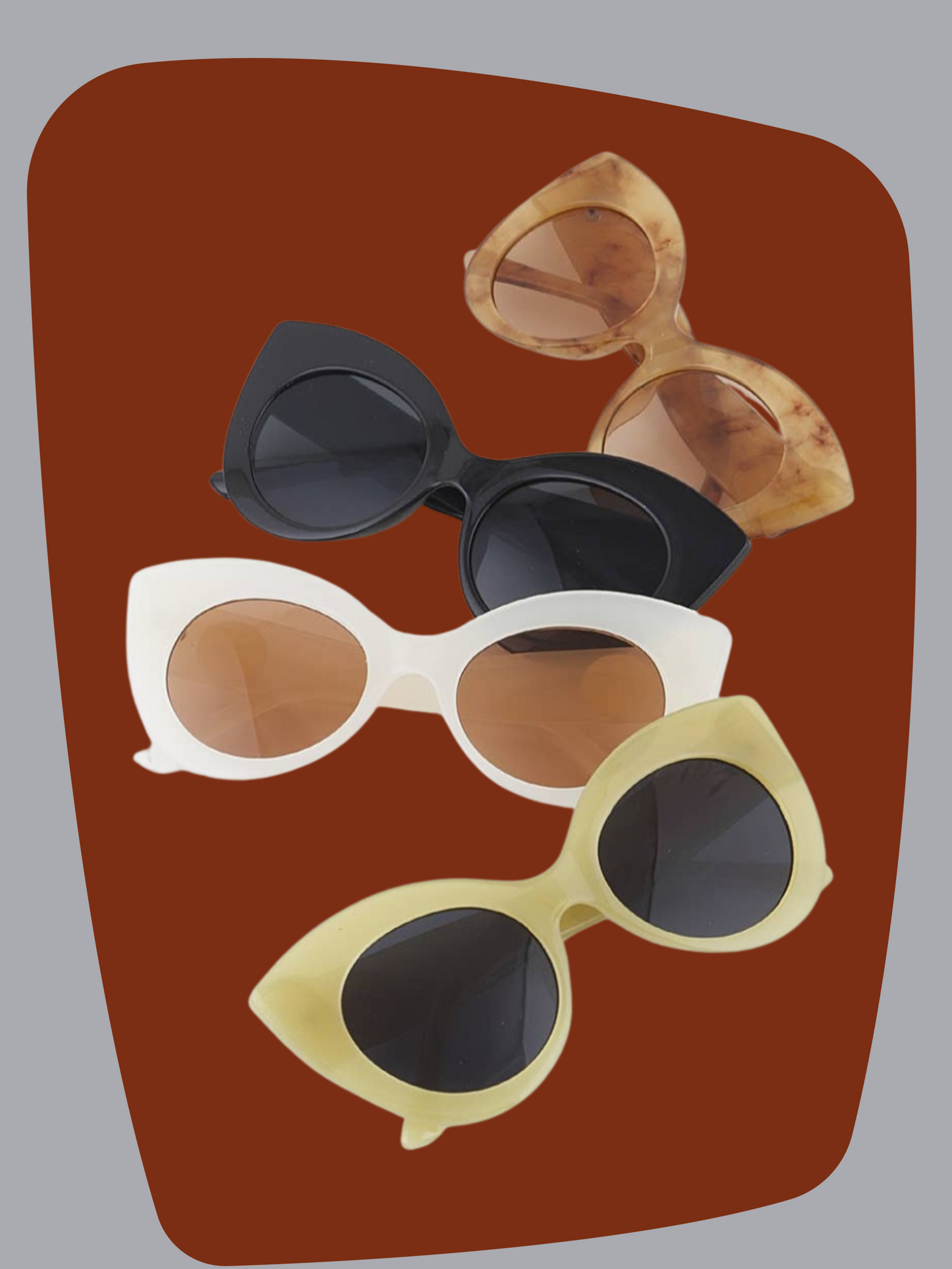 STYLE S015 - 1950's - 1960's Vintage Style Pearled Wide Cat Eye Sunnies