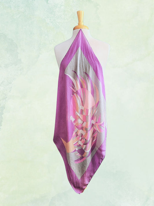 Vintage Lavender Bird Scarf