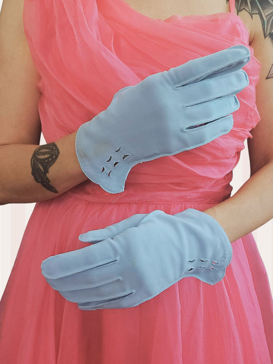 Vintage Pale Blue Gloves