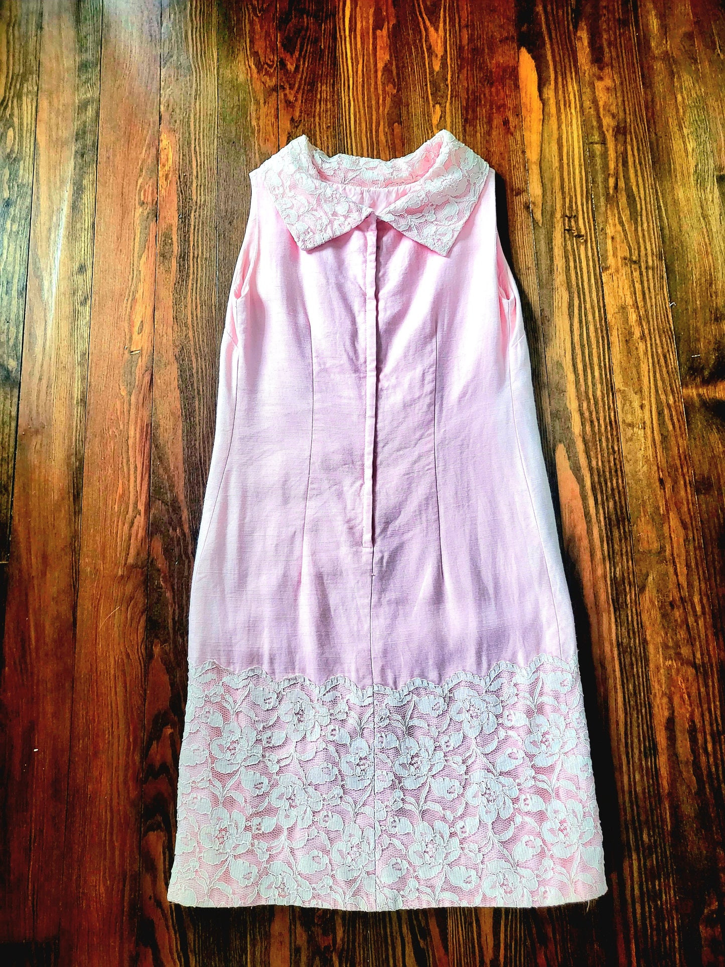 Vintage 1960's Pale Pink with Pink Lace Trim