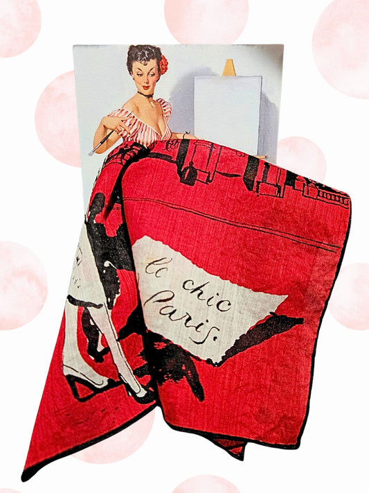 SOLD - Vintage Handkerchief Pinup Card