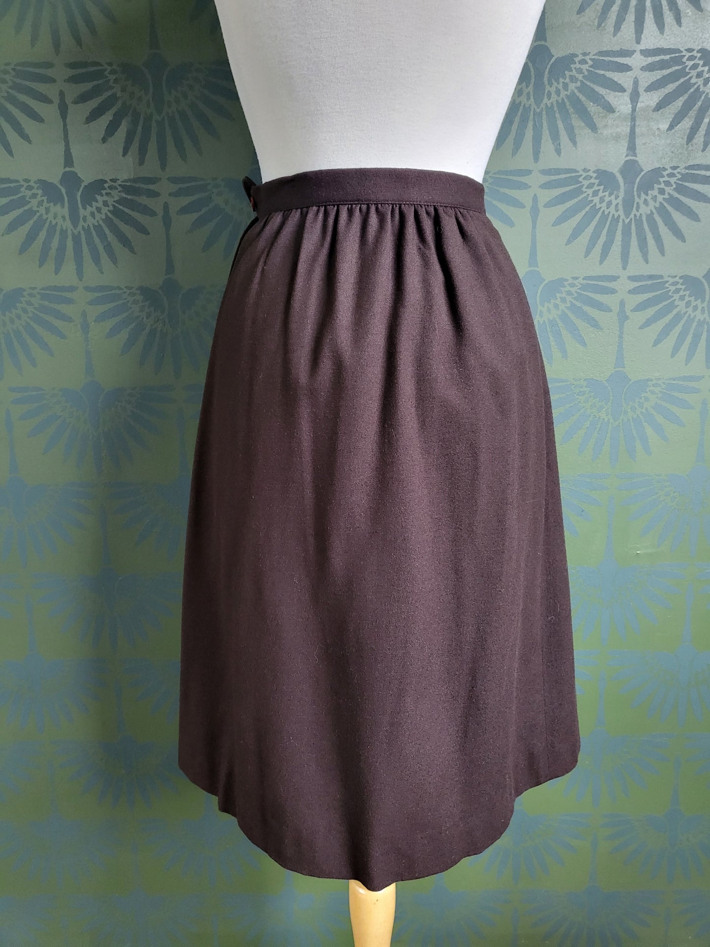 Vintage "David N." A-line Wool Skirt