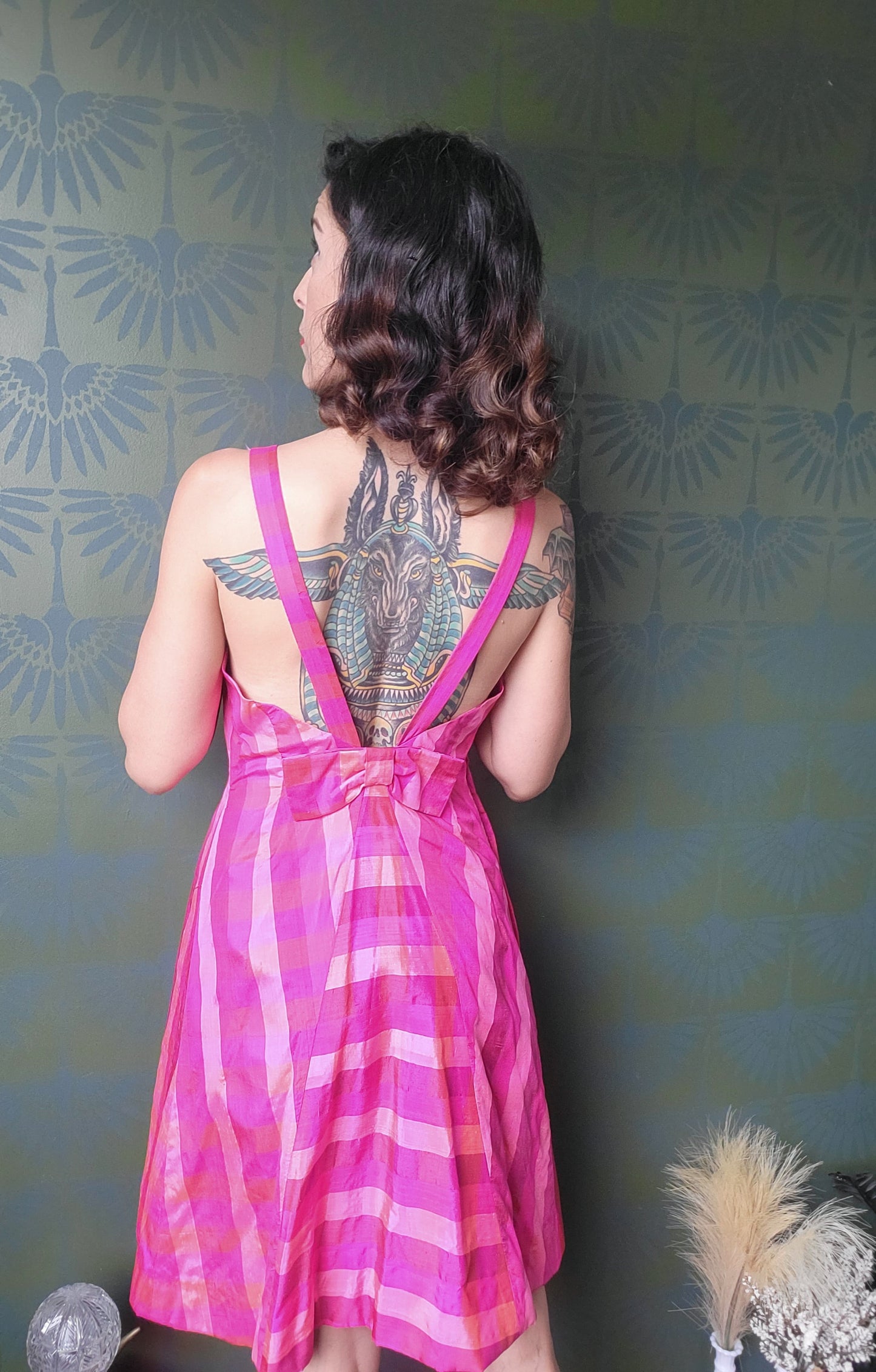 SOLD - Vintage 1960's Vibrant Magenta Cocktail Dress