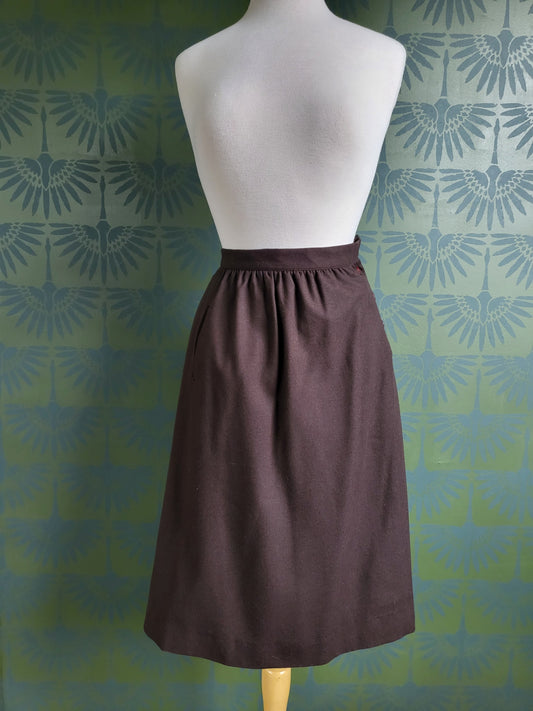 Vintage "David N." A-line Wool Skirt