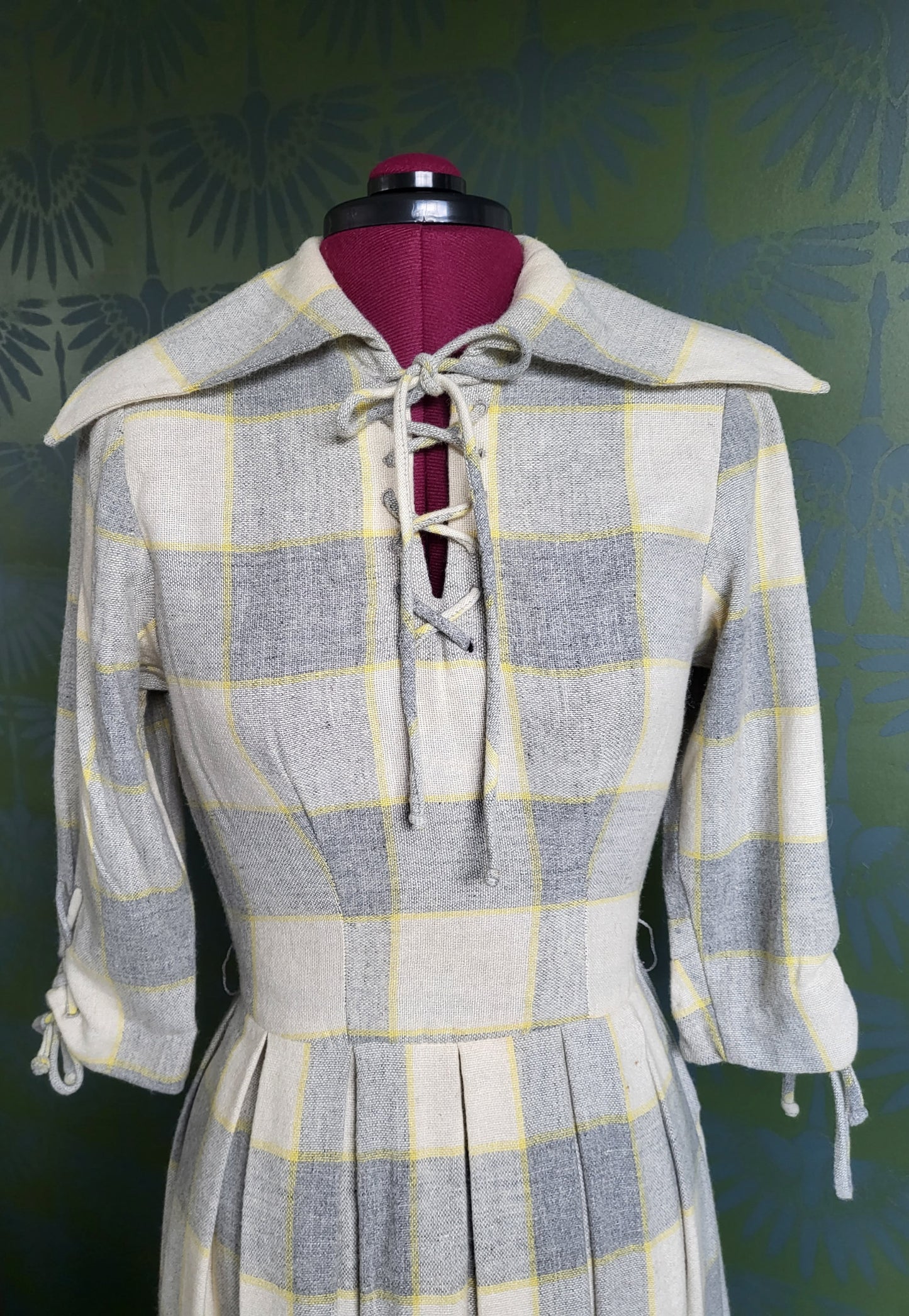 Vintage 1940's - 1950's Carol King Fashions Wool Plaid Dress