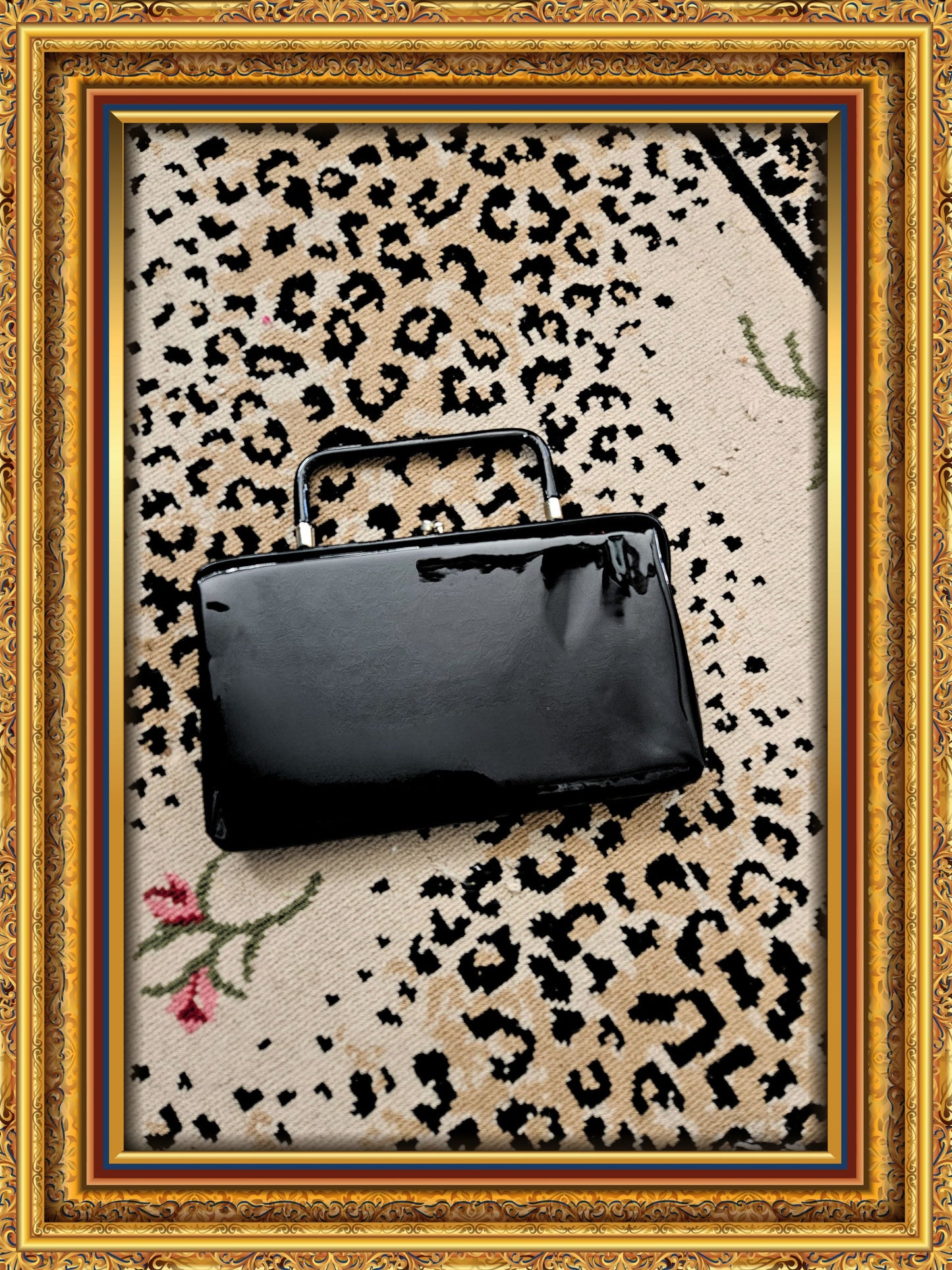 Style 2082 - Vintage Black Vinyl Handbag