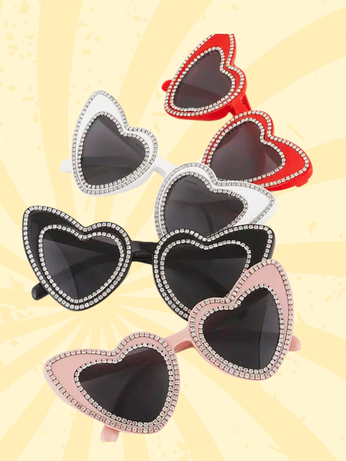 Retro Rhinestone Heart Sunnies