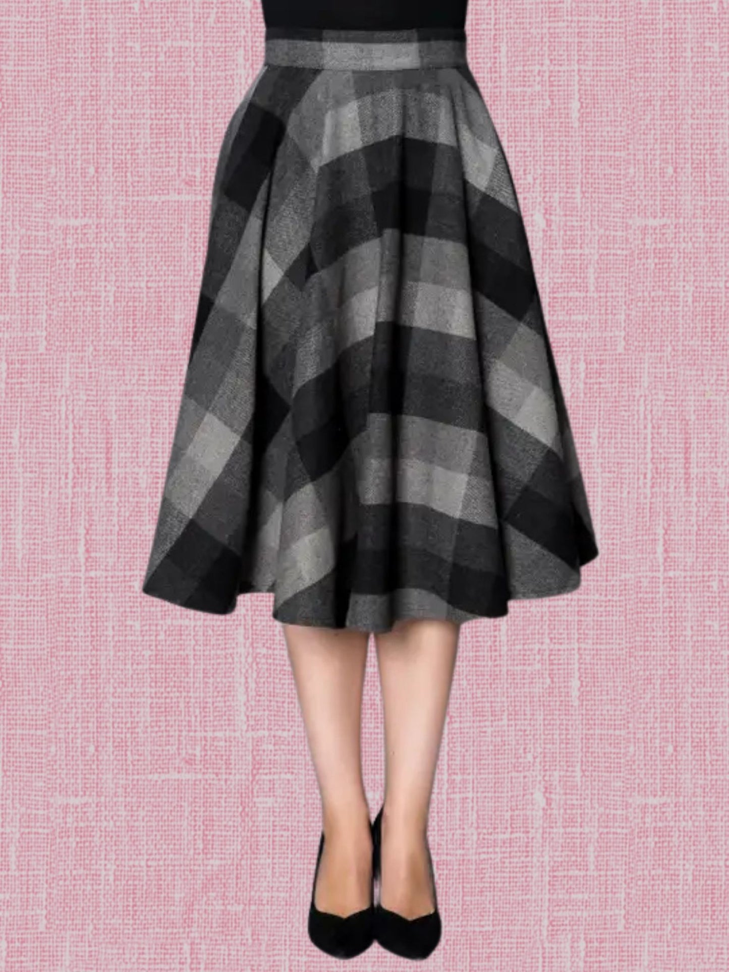 Sophie Grey & Black Swing Skirt