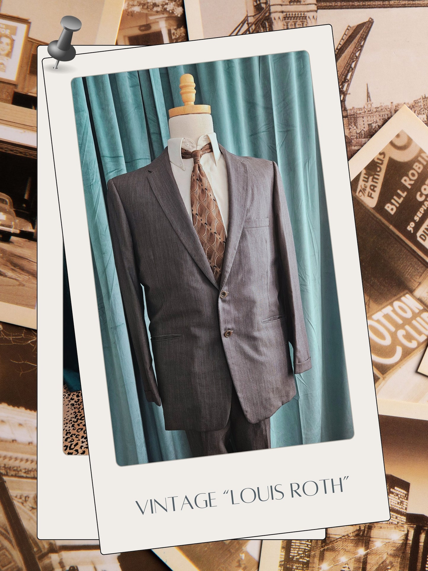 Vintage 1960's "Louis Roths" Gray Suit