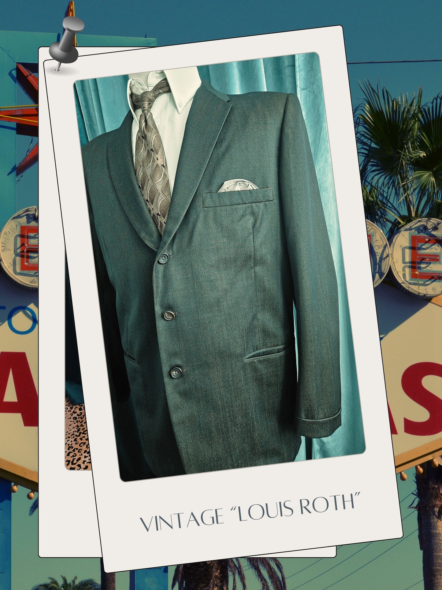 Vintage "Louis Roths" Greenish Blue Suit