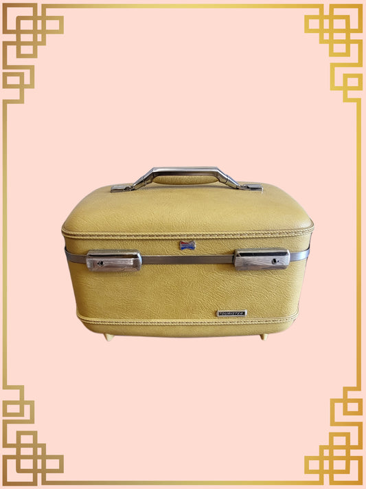 SOLD - Vintage American Tourister Mustard Train Case