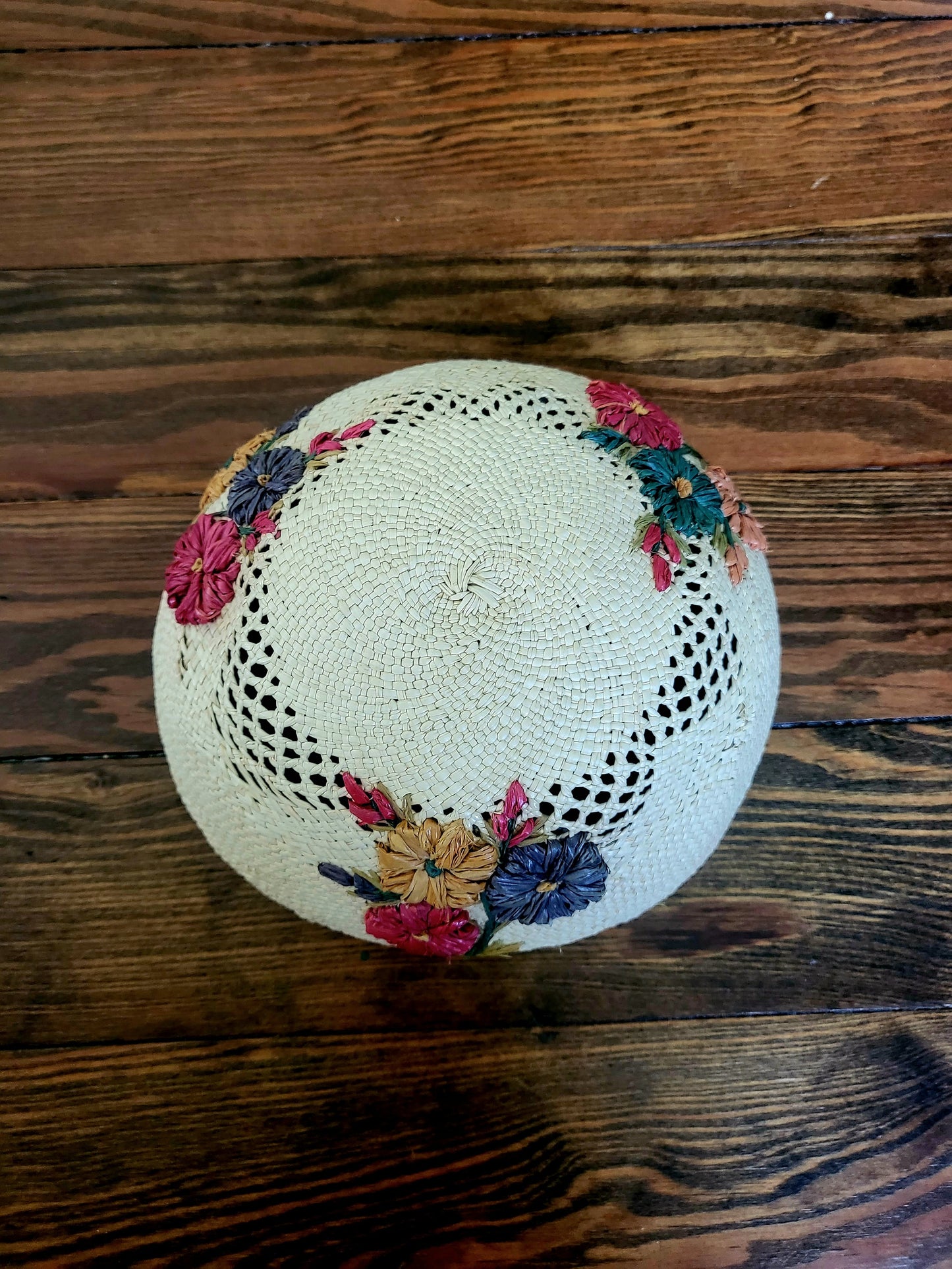 SOLD - Vintage 1950's Straw Flower Cap