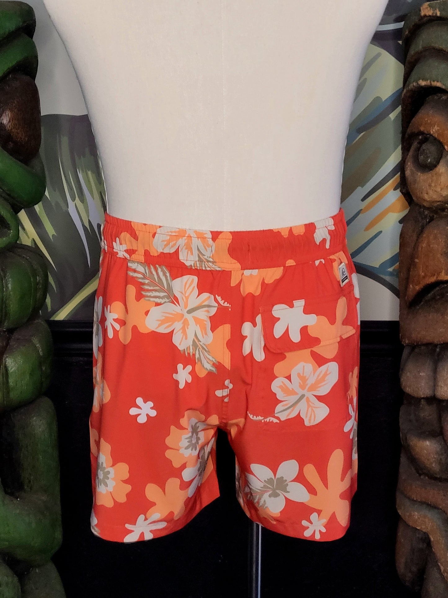 Jimmy Floral Lined Volley Swim Trucks - Tiger Lily