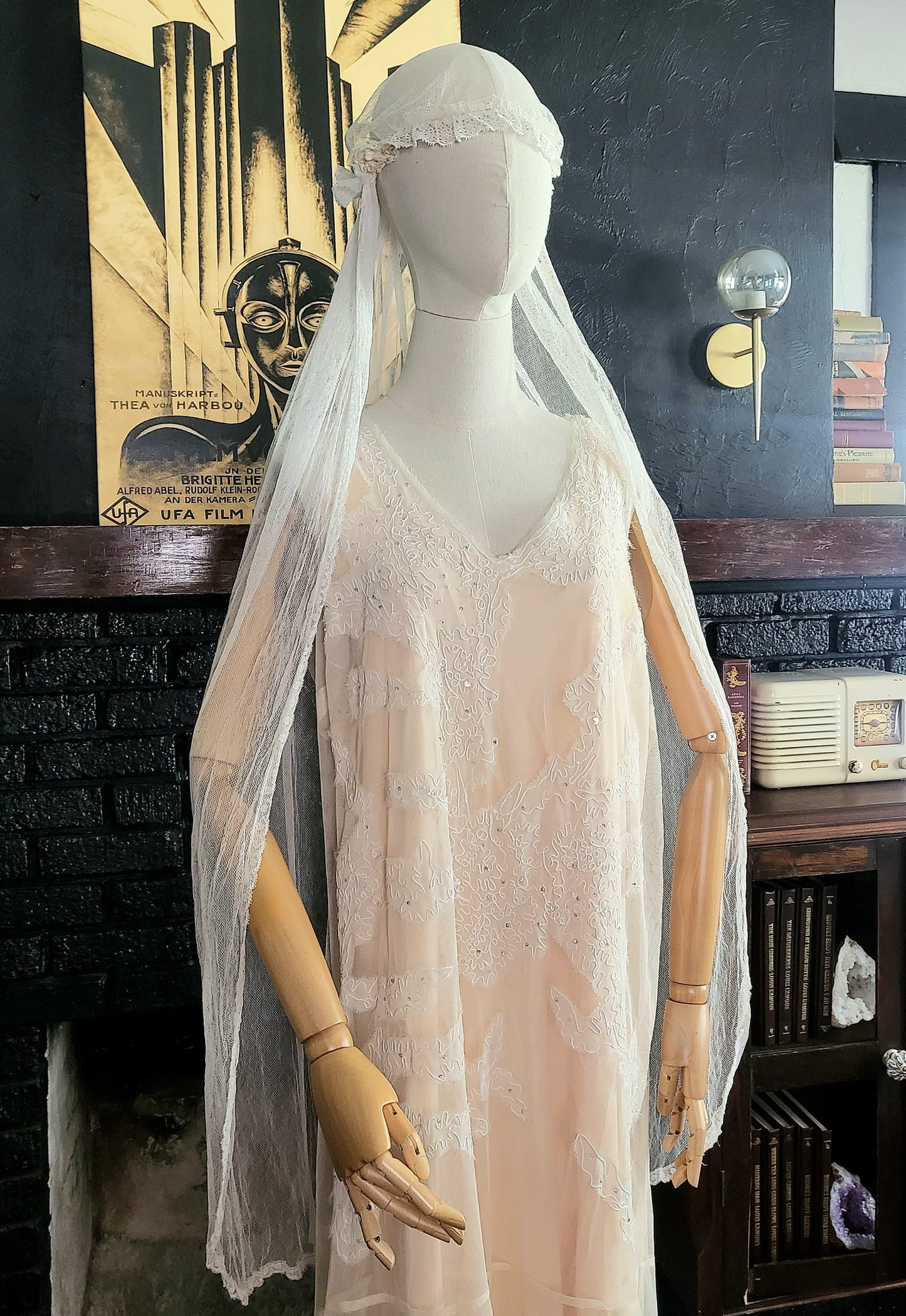 STYLE 1005 - Vintage "Newport News" 1920's Style Drop Waist Ivory Wedding Gown