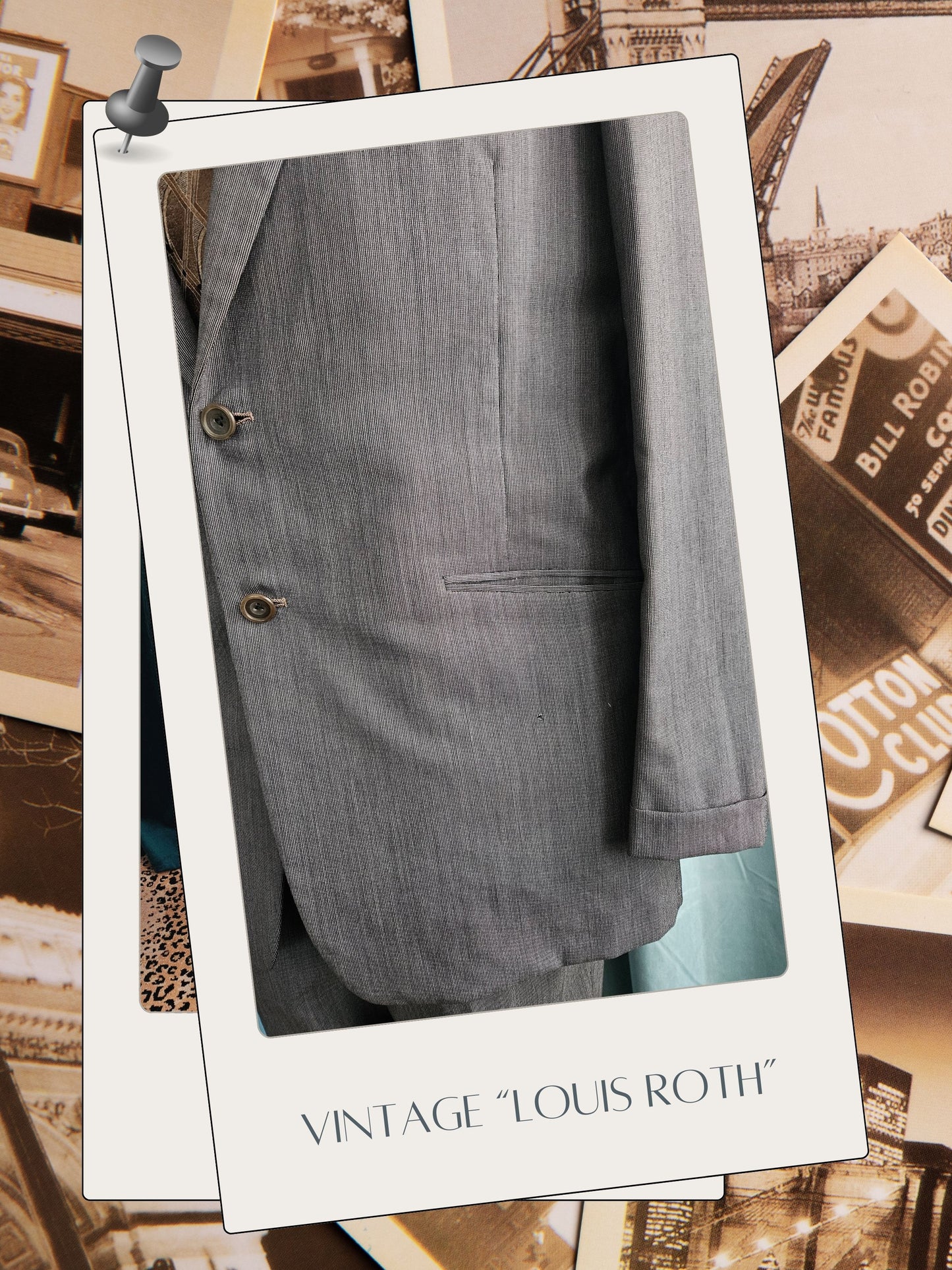 Vintage 1960's "Louis Roths" Gray Suit