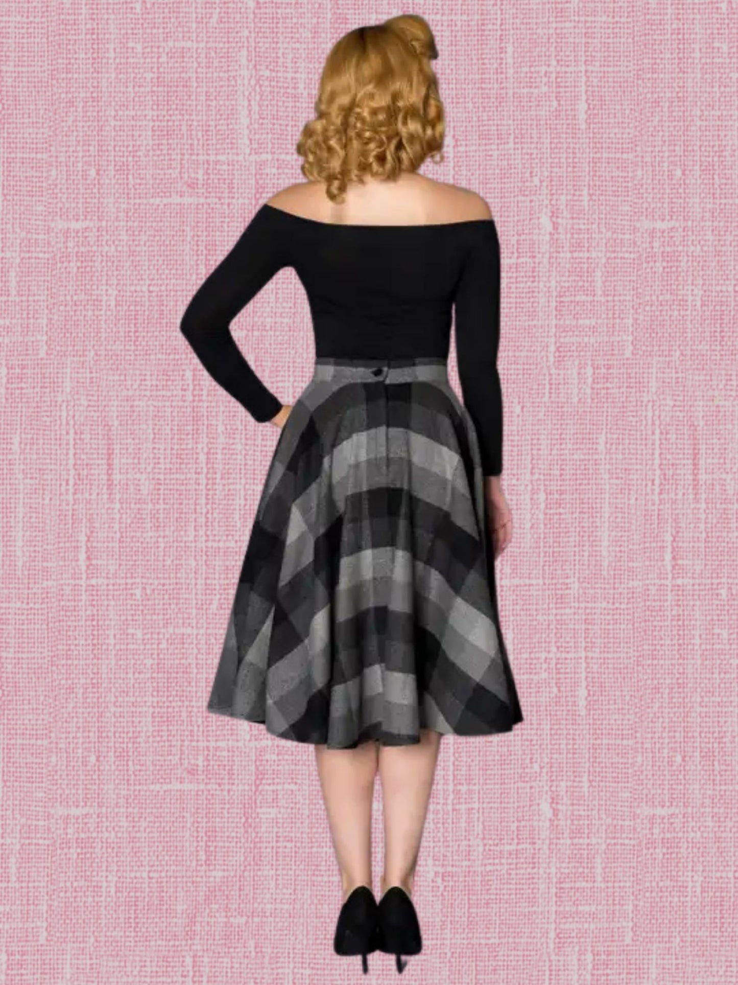 Sophie Grey & Black Swing Skirt