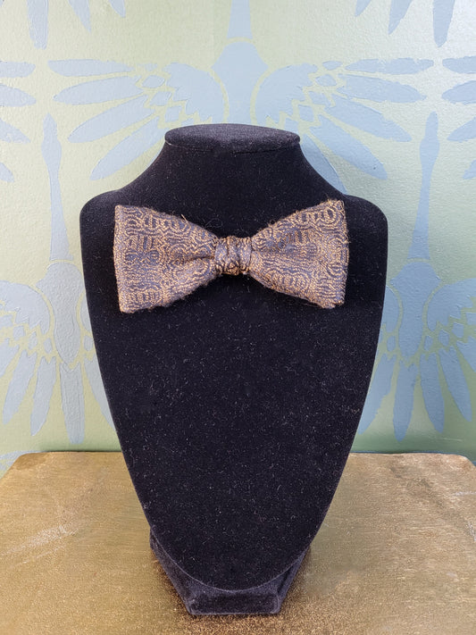 SOLD - Vintage Gold Brocade Bow Tie (Clip On)