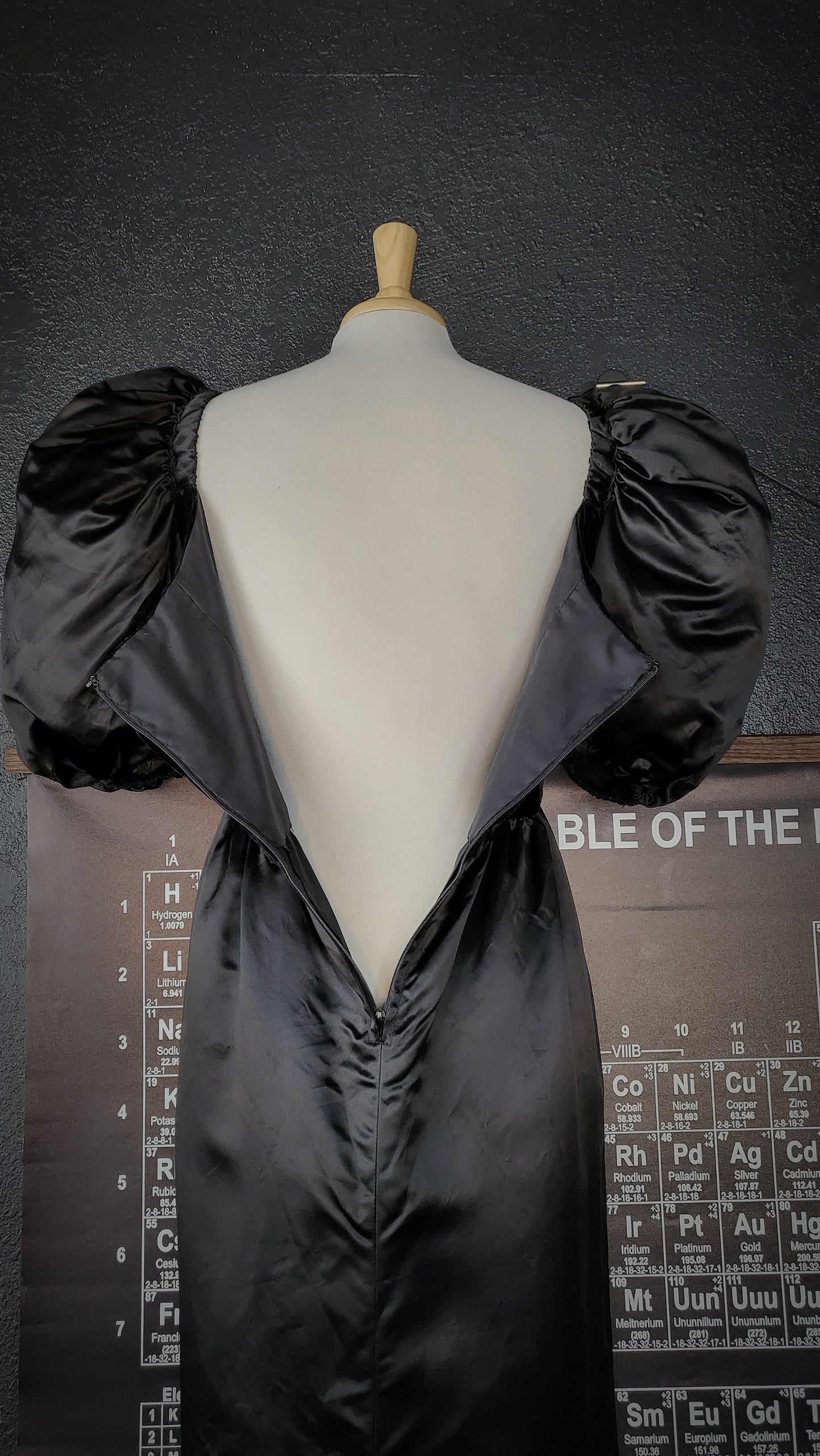 STYLE 1018 - Vintage 1980's Black Velvet and Satin Evening Gown