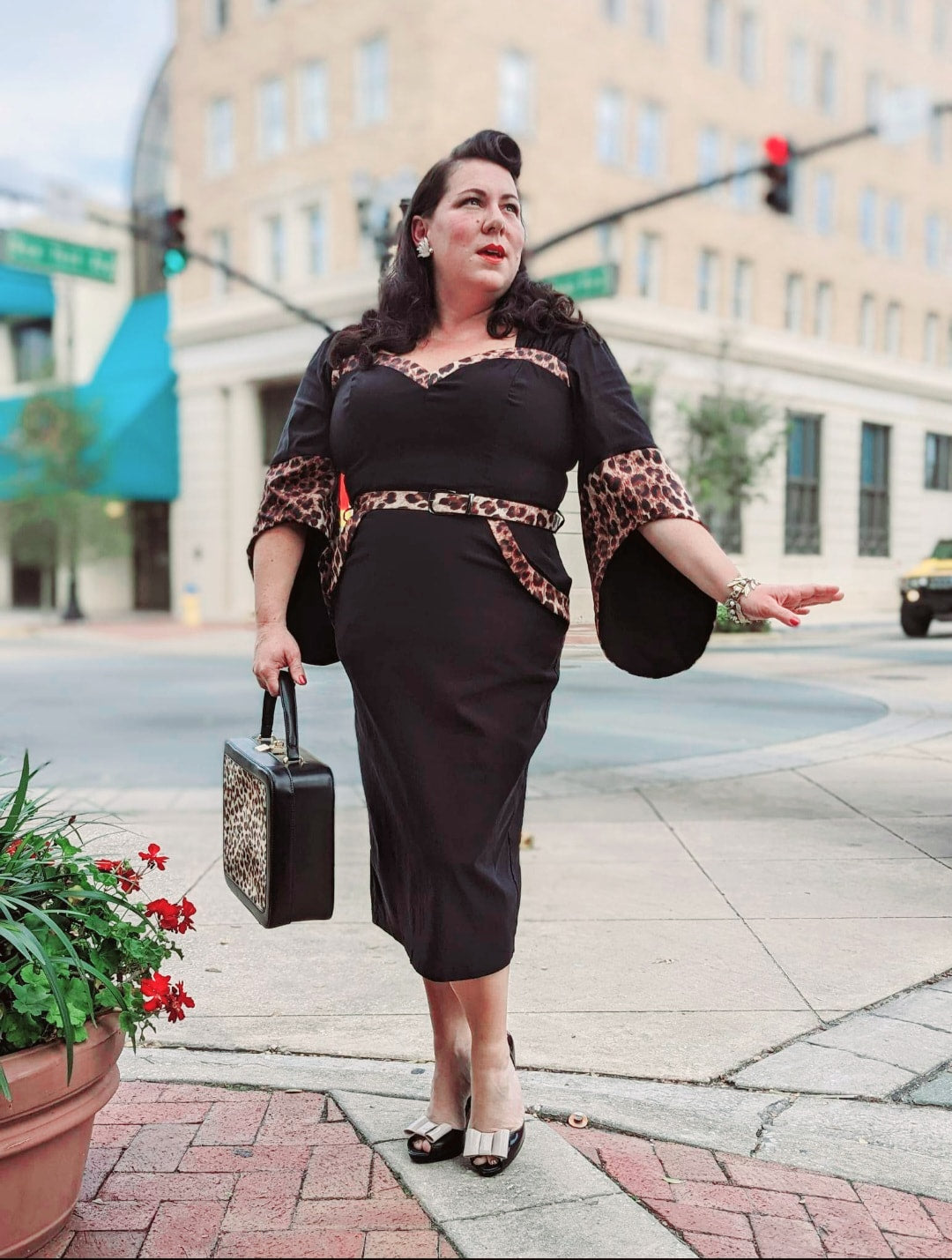 Manhattan Leopard Wiggle Dress