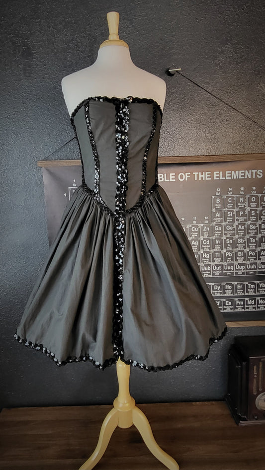 STYLE 1017 - Vintage 1980's Punk Label "Betsey Johnson" Black Cocktail Dress