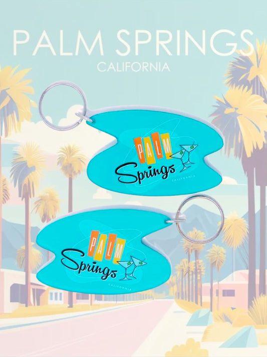 Retro Palm Springs Martini Key Ring